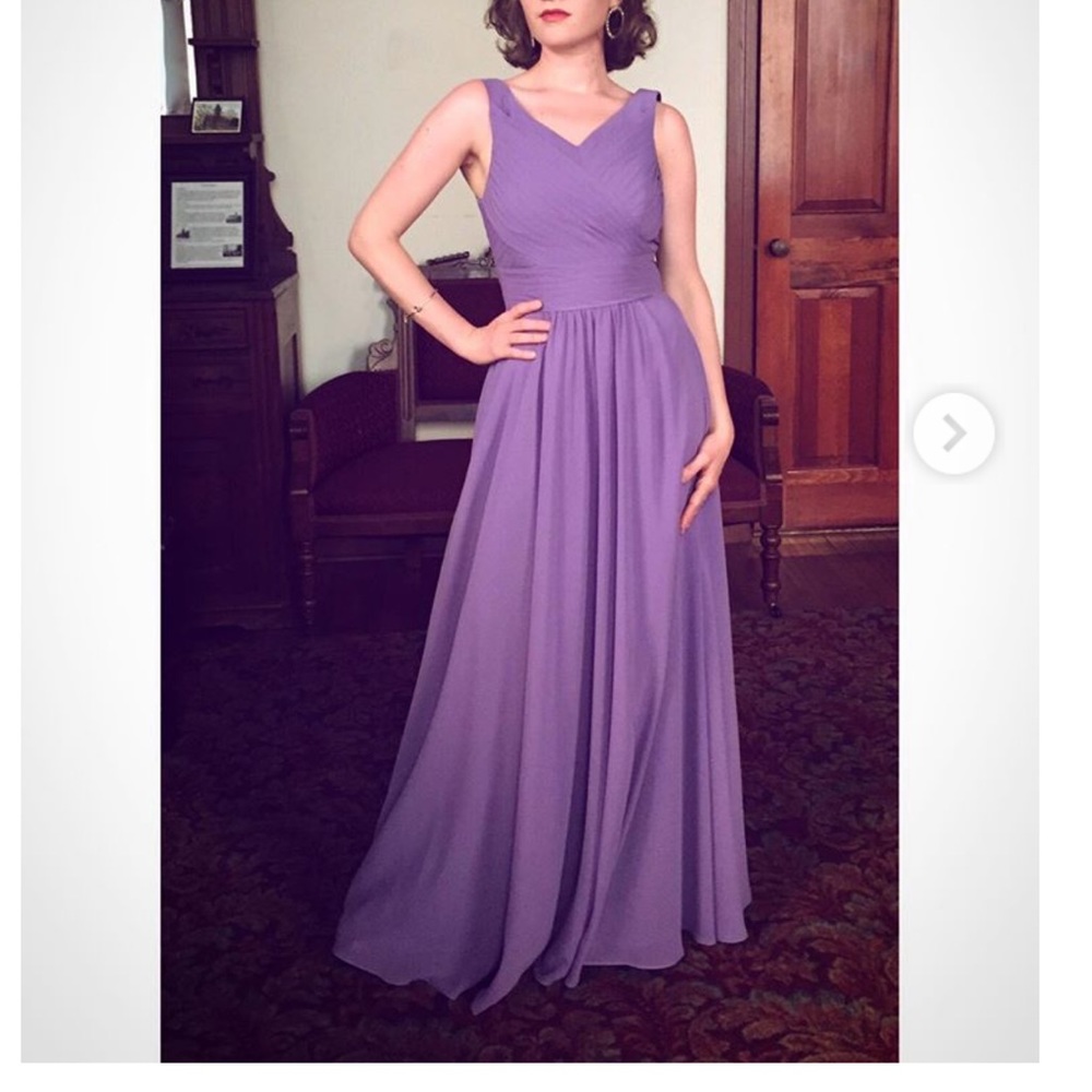 Long Lavender Azazie Bridesmaid Dress